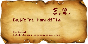 Bajári Manuéla névjegykártya